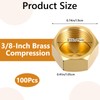 MBAIYO 100Pcs 3/8 Inch Brass Compression Stop Valve Caps, Flare