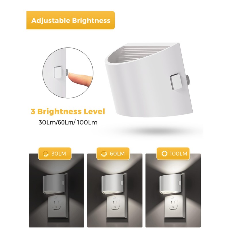 L LOHAS LED Night Lights Plug into Wall, Dimmable Night