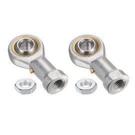 uxcell 2pcs PHS10 0.4 inch (10 mm) Bore Rod End Bearing M10x1.5 Female Right Thread, Self Lubricating Rod End Joint with Lock Nut