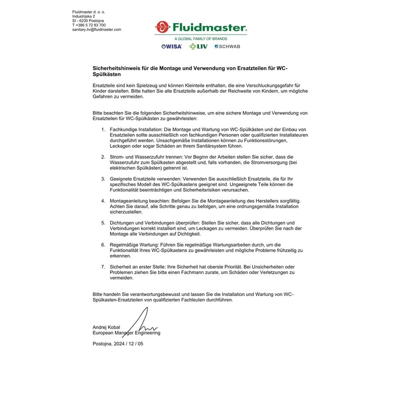 SCHWAB Gala Push Plate Start-Stop for Flush-Mounted Cistern 182