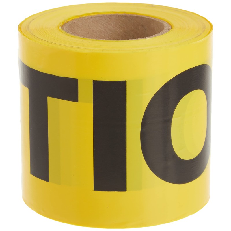 IRWIN Tools STRAIT-LINE 66200 Barrier Tape Roll, CAUTION, 3-inch by