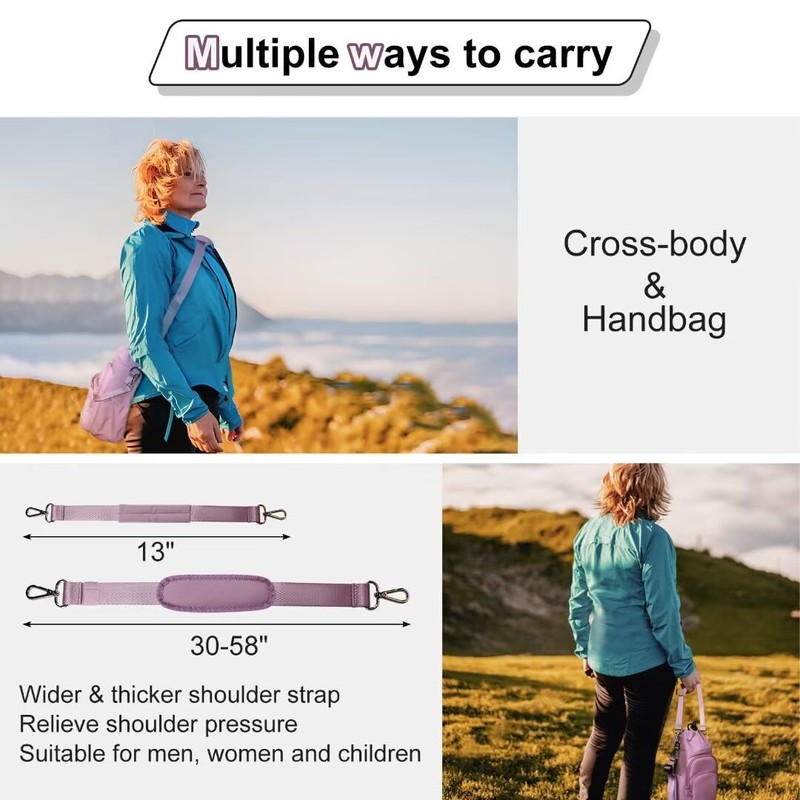 Water Bottle Holder with Strap, 4 Big Pockets with Compartment,