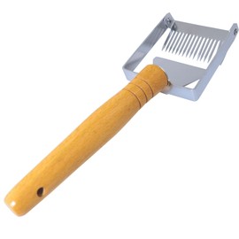 BLLNDX Stainless Steel Beekeeping Honey Scraper Honey Wooden Handle Scraper with 17 Steel Needles Adjustable Fine Hive Scraper Tool Balanced Honey Cutting Fork for Beekeepers Scraper Farms