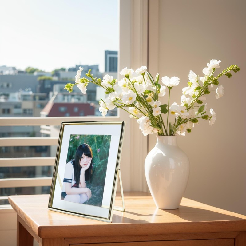 AhaGo Gold Floating Picture Frame (6x8 Inches, Vertical), For Photo