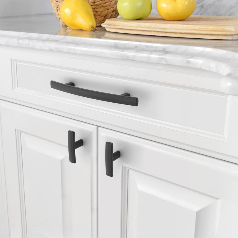 Amerdeco 10 Pack Matte Black Cabinet Knobs Single Hole Cabinet