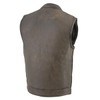 Milwaukee Leather MLM3510 Men's Black/Beige Premium Leather Club Style Vest