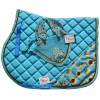 ZAINEE SPORTS SUNFLOWER ENGLISH SADDLE PAD SET FLY VEIL HORSE