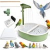 Indoor Bird Bath Fountain with Leaf Rainfall Shower, Adjustable Water
