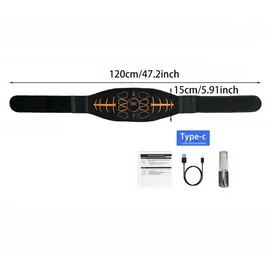 Toolzia Muscle Toner Smart Abdominal Toning Belt EMS Muscle Stimulator Ab Trainer USB Charge Body Massager Weight Loss Fitness Equipment