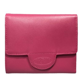 Big Skinny Women's Trixie Leather Tri-Fold Slim Wallet, Holds Up to 30 Cards, Fuchsia