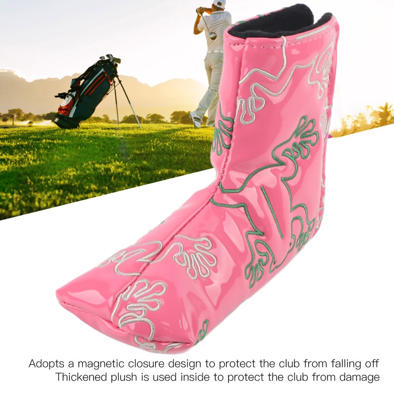 Golf Putter Headcover Embroidery Putters PU Protective Head Cover Magnetic