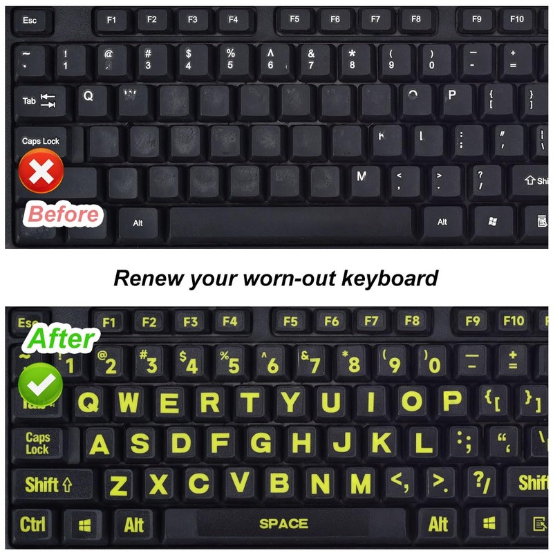 Universal English Large Lettering Keyboard Stickers for PC Computer Laptop