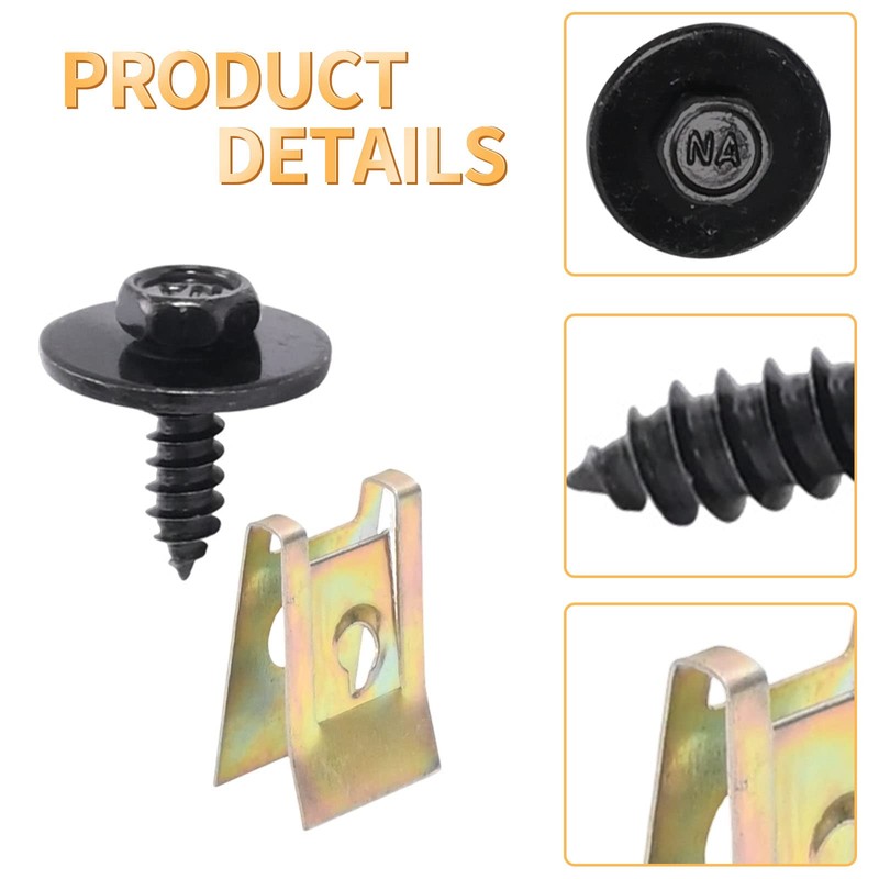 Hoypeyfiy 20 Pack Self-Tapping Screw Sheet Metal Clip Fixing Accessories