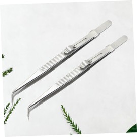 IWOWHERO 2pcs Multifunctional Tweezers Kit for Manicure Steel Pointed Tweezers for Nail Care Jewelry Repair
