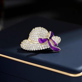 FASELE Women's Brooch, Ribbon Brooch, Hat, Corsage, Zirconia, Suit, Jacket, Accessory, Jewelry, Elegant, Formal, Invitations, Dress, Recitals, Graduation Ceremonies, School Entrance Ceremonies,
