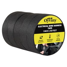 Oyviny Electrical Wire Harness Cloth Tape 1 Inch x 50 Feet Self-Adhesive Wire Loom Cloth Tape for Automobile Electrical and Engine Wire Noise Dampening, Wiring Harness Tape for Audio Wire Harness