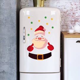 WALPLUS 28.5x60cm Christmas Decorations Wall Stickers Cute Santa Claus Decoration Stickers Set Wall Art Window Display Clings Display Decals Living Room Sale Clearance Living Room Bedroom DIY Gift