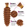 Light Brown Human Braiding Hair Deep Wave Bulk，#30 Auburn No