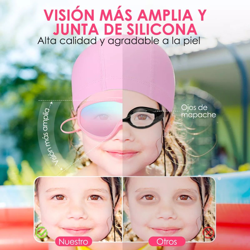 Retolit Gafas Goggles Natación Para Niños Antivaho Protección 6 En