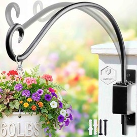 Lifyzoon Gancho giratorio para colgar comederos para pájaros: soporte giratorio de 16 pulgadas para plantas colgantes, capacidad de peso de 60 libras, ganchos de pared al aire libre para comedero de