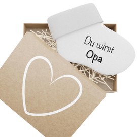 bunnyboo Pregnancy Announcement - Baby Socks with Various Prints and Gift Box (Du wirst Opa)