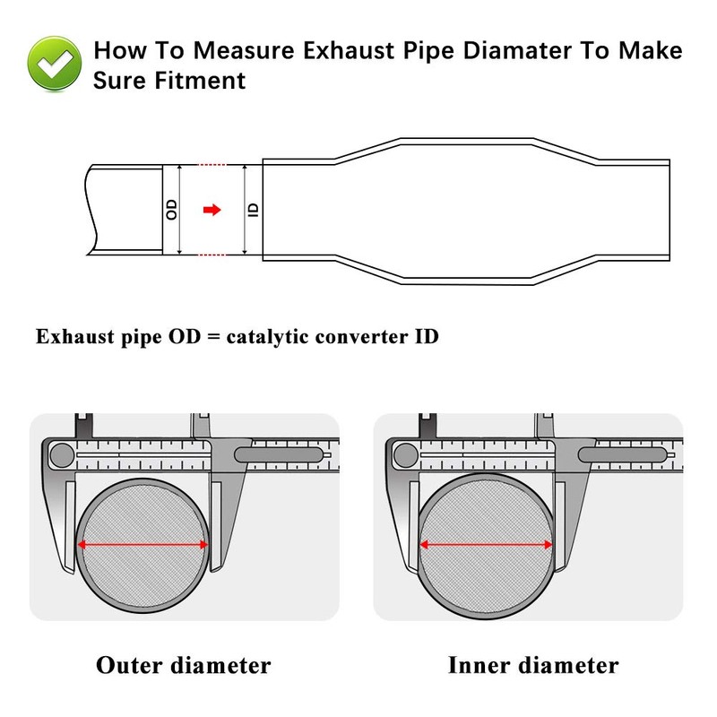 MAYASAF 3" Inlet/Outlet Universal Catalytic Converter, 14" Overall Length, w/o