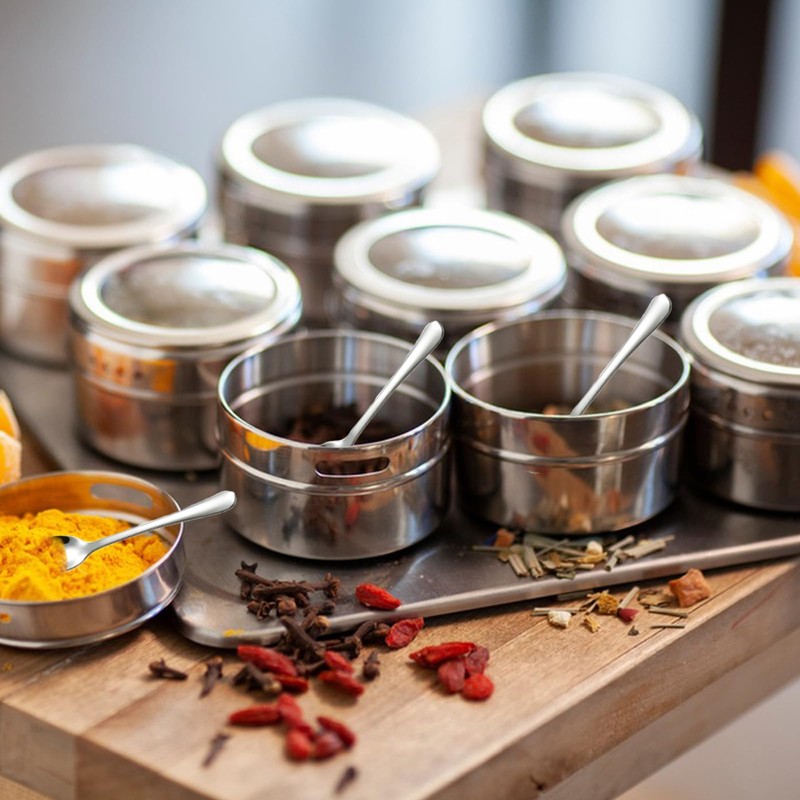 8 PCS Tiny Stainless Steel Spoons for Spices Jars, Mini