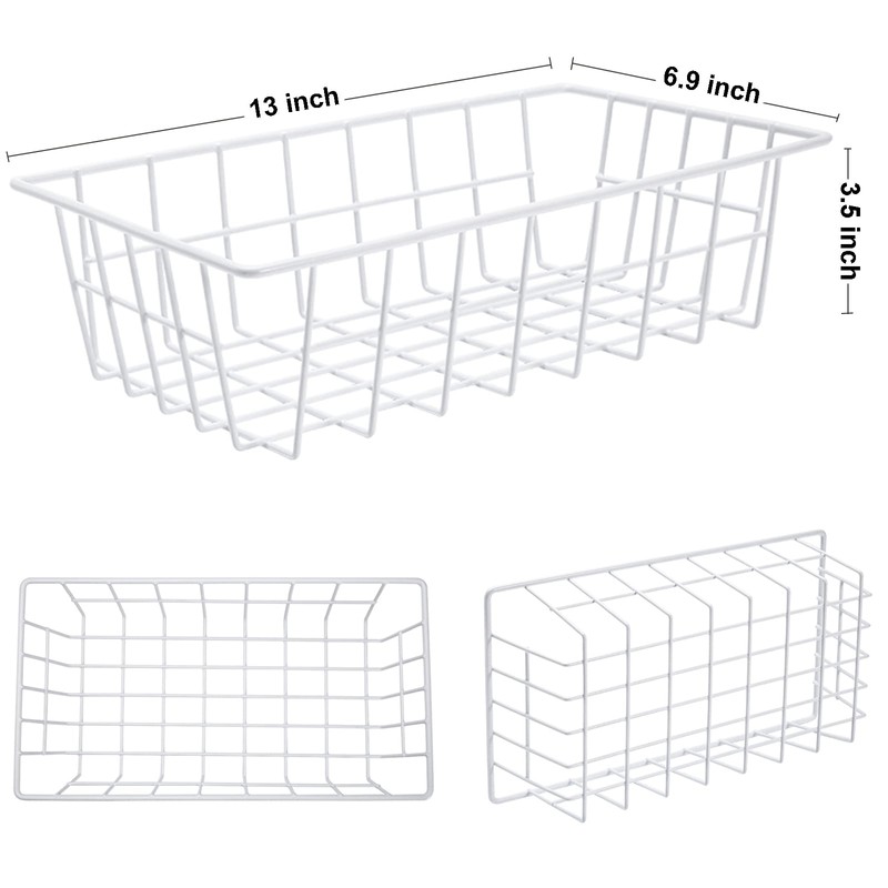 Orgneas Freezer Organizer Bins Metal Wire Storage Baskets for Upright