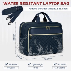 NEWHEY Laptop Bag 17.3 Inch for Women Laptop Briefcase Computer Bag Laptop Bag Business Notebook Bag Waterproof Shoulder Bag for Business, navy