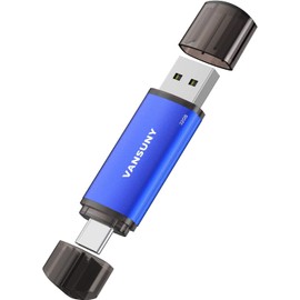 Vansuny USB Memory Type C 32GB USB Flash Drive 2 in 1 OTG USB 2.0 + USB C Memory Type C 32GB (Blue)