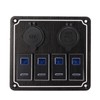 Rocker Switch Panel 4 Gang 12‑24V 5 Pin Blue Light