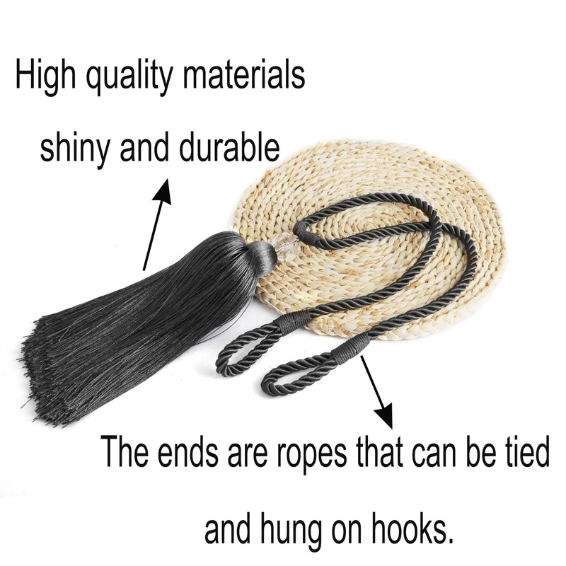 BEL AVENIR Curtain Tiebacks Tassel Long Ties Backs Holdbacks Rope