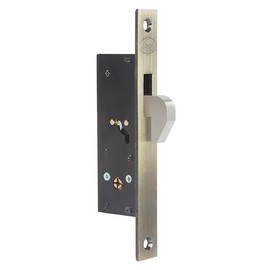 Lock L2101 Cerrojo para embutir de gancho, latón antiguo, llave tetra, en caja