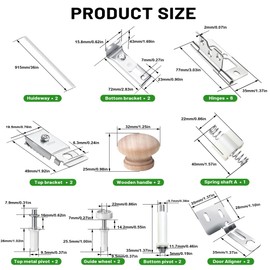 DistancePower 36IN Bi-fold Door Track Kit, 2Kit White Bi-fold Door Hardware kit with Track Closet Door Track Repair Tool Kit Included Full Accessories for Double Door, Folding Door, Accordion Door