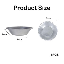 GVSS 6 Pcs Nata Pastice Mould, Aluminum Pastice Mold, Pastice Molds, Nata, Reusable for Muffins, Tarts, Pudding, Baking, Silver, 7 x 2 cm