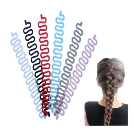 Hair Braiding Tool for Women Mixed Color Hair Styling Clip French Hair Twist Braid Hair Knitting Tool Sticky DIY Herringbone Hairstyle Magic Bun Maker Hair Accessories 6 Pieces