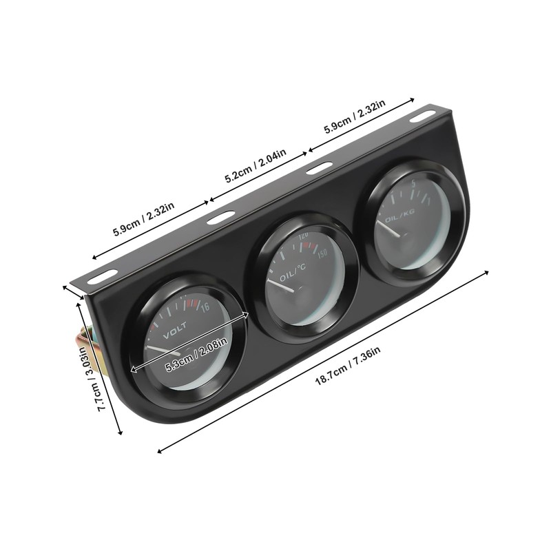 Triple Display Car Additional Instruments, 187 x 77 x 52