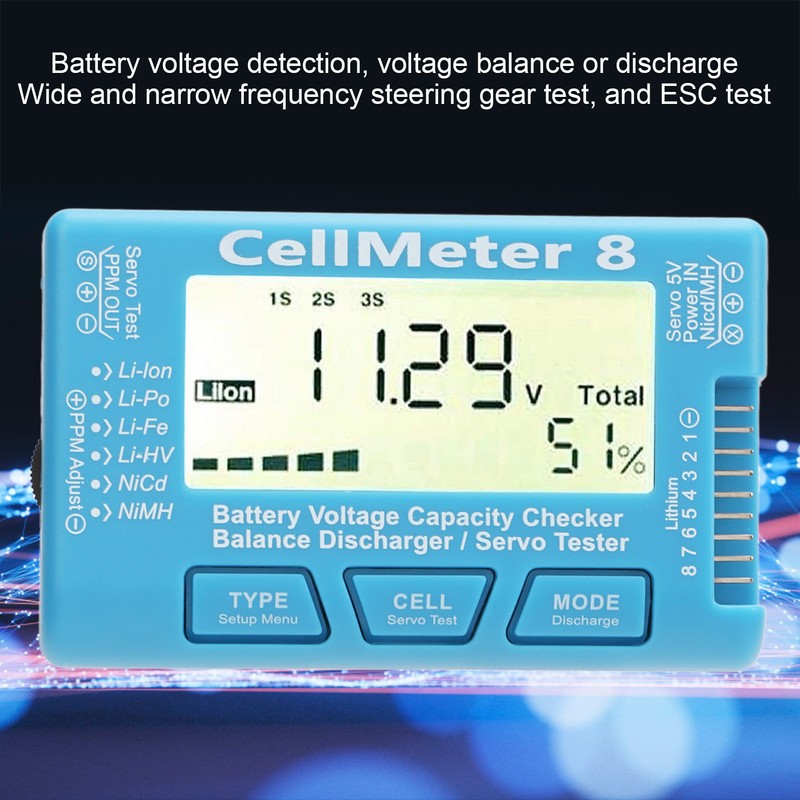 Digital Battery Capacity Checker Voltage Tester Meter for LiPo Life