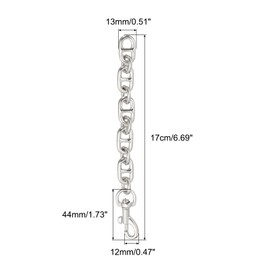 uxcell Purse Strap Extender, 2Pcs 17cm/6.7" Alloy Bag Short Chain Replacement for Women Clutch Handbag Shoulder Bag (Silver)