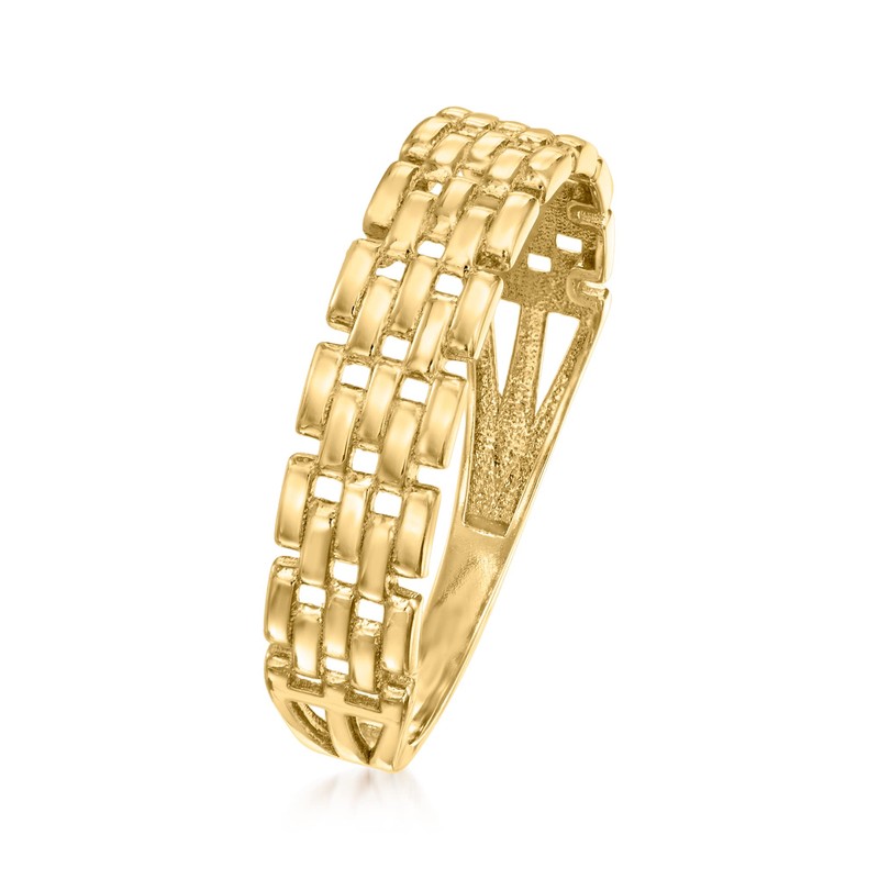 Canaria 10kt Yellow Gold Panther-Link Ring. Size 5