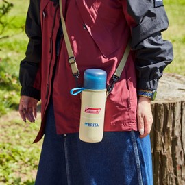 Brita Coleman Water Bottle, Portable Water Purification Bottle, 20.3 fl oz (600 ml), Active, Blue, Micro Disc Filter, 3 Pieces Included