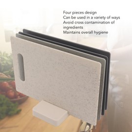 4pcs Chopping Board, Color Coded Cutting Board Set, Steel Slimline Case, Large, 4-Piece, Safe, Non, Easy to