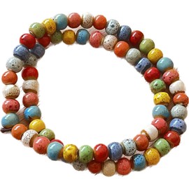 CaChnTyche Beaded Bracelets for Women 5mm (0.197") Ceramic Corlorful Bohemian Bracelet Native American Jewelry for Women Round Layered 2 Row Bracelet Elastic Multicolor Beaded Hippie Accessories,