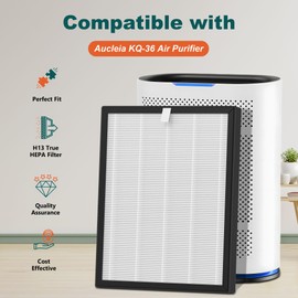 Harebery 2 Pack KQ-36 Filter Replacement Compatible with Aucleia KQ-36/KQ-36A Purifier | 3-Stage Filtration