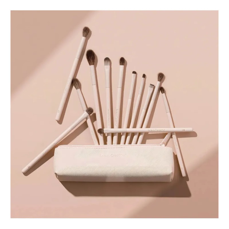 Set De Brochas De Maquillaje Para Ojos 12 Piezas Nude
