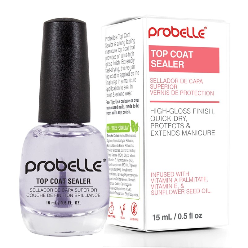 Probelle Top Coat Sealer - Capa Superior de Esmalte de