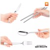Maíz Kit Cubiertos Palillos Popotes Cepillo Acero Inox Portatil
