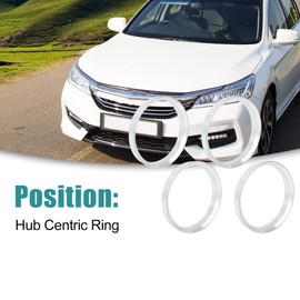 ACROPIX 66.1 to 60.1 mm Car Hub Centric Rings Silver Tone - Pack of 4