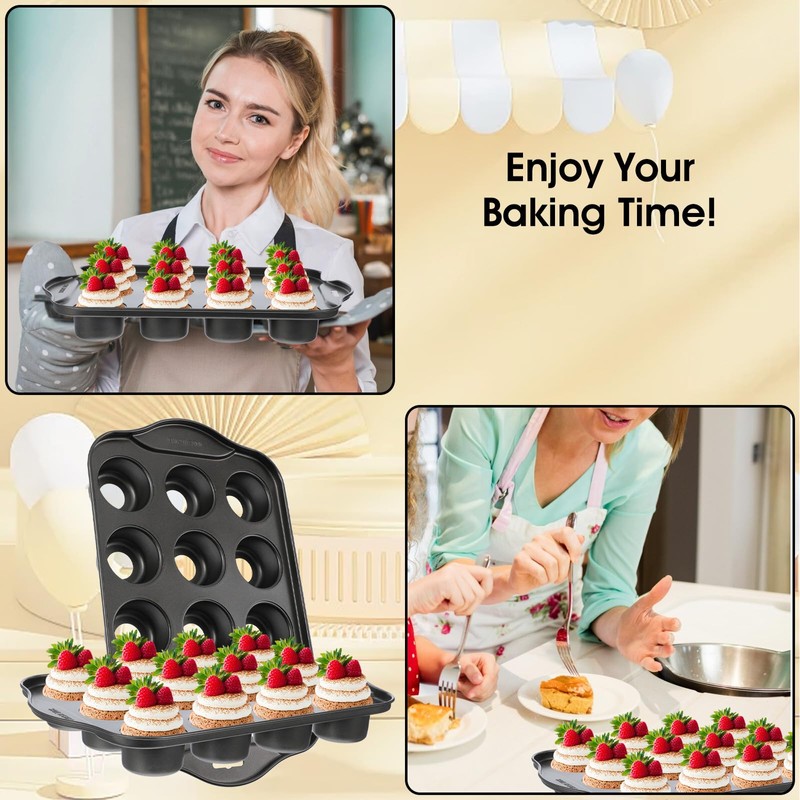 2 Pack Mini Cheesecake Pans Removable Bottom 12 Cavity Mini