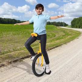 LOYALHEARTDY 16 inch Wheel Outdoor Unicycle Adjustable Seat Altitude Exercise Bicycle Fit Adults Kids Outdoor Sports Fitness Cycling Activity（Yellow）